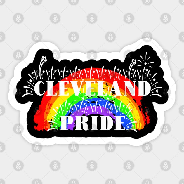 Cleveland Gay Pride Rainbow Sticker by tropicalteesshop